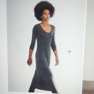 Elegant Gray Long Sleeve Dress